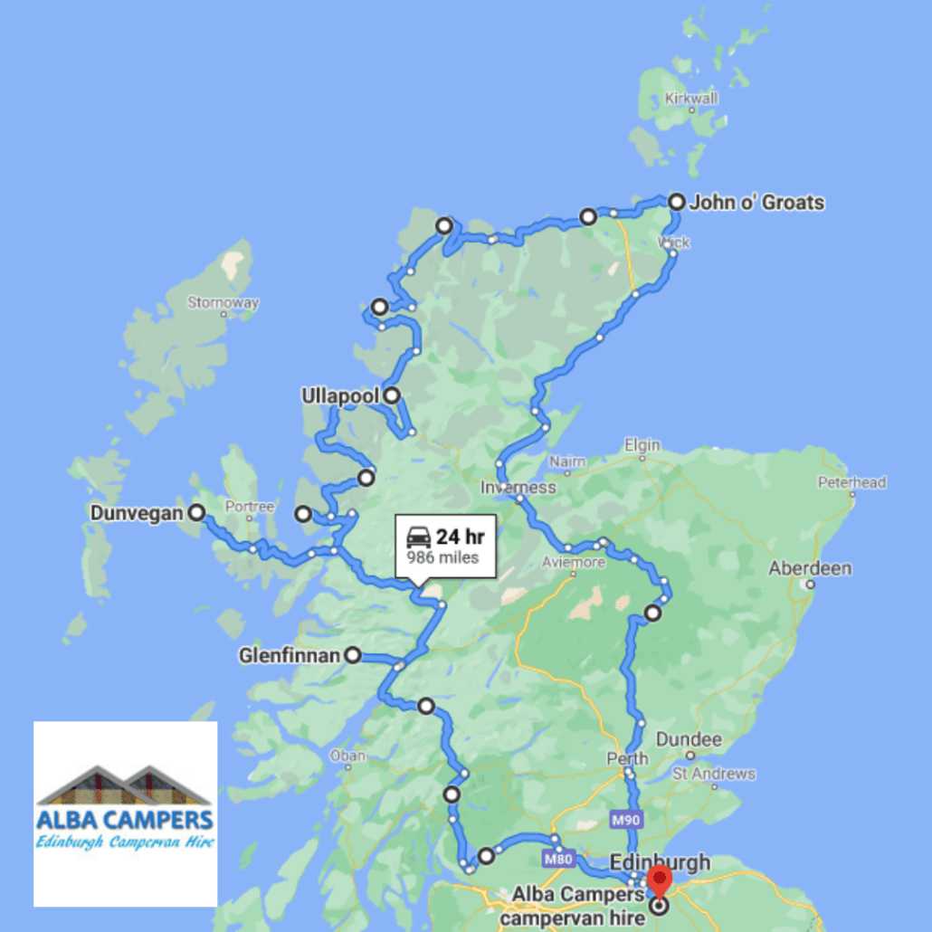 Itinéraire en Écosse en camping-car