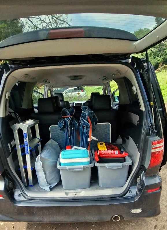 Rear Contents, 8 Seat Automatic Campervan, Alba Campers